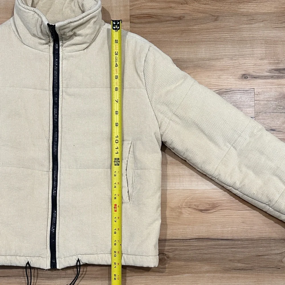 Like New Cream Corduroy Jacket with Black Zipper - Picture 4 of 6